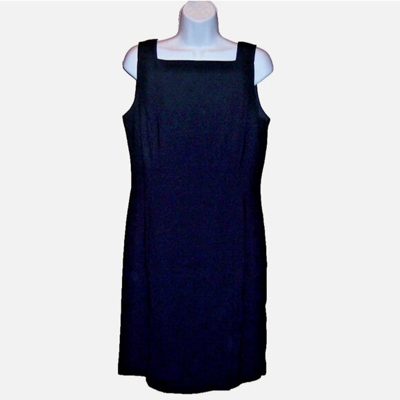 Virgo Dresses & Skirts - Virgo Petite Cowl Scoop Back Black Sheath Dress Size 10 Petite 10P